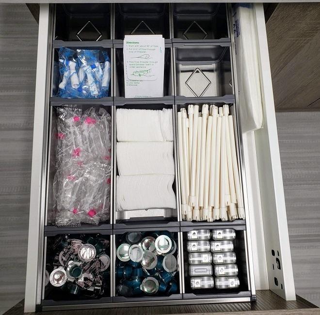  An organized supply drawer for teeth cleaning in Urbandale and Johnston Iowa